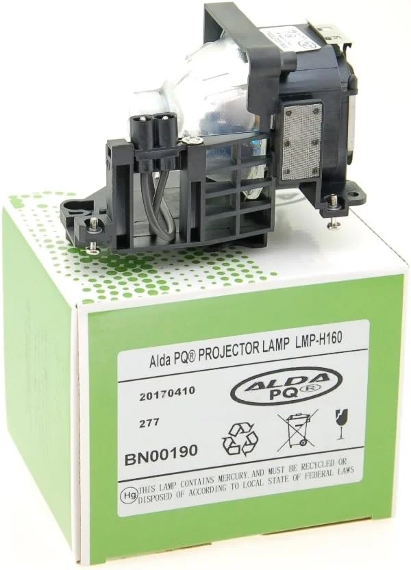 لامپ پروژکتور آلدا PQ Premium سازگار با پروژکتورهای سونی AW10، AW15، VPL-AW10، VPL-AW15، LMP-H160، لامپ با محفظه