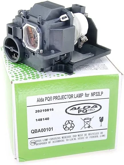 لامپ پروژکتور ممتاز Alda PQ سازگار با پروژکتورهای NEC UM301W, UM301Wi, UM301X, UM301Xi, NP32LP, 100013962، لامپ با محفظه