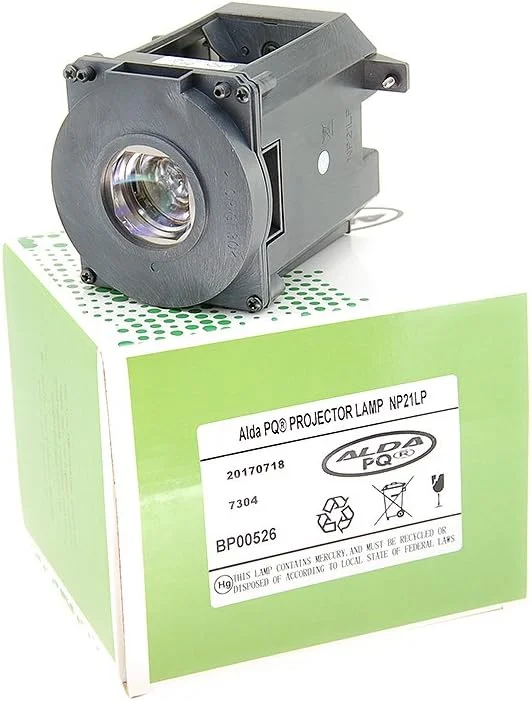 لامپ پروژکتور جایگزین ممتاز آلدا PQ سازگار با NP21LP 60003224 برای پروژکتورهای NEC NP-PA500U, NP-PA500X, NP-PA5520W, NP-PA600X, PA500U, PA550W, PA600X، لامپ با محفظه