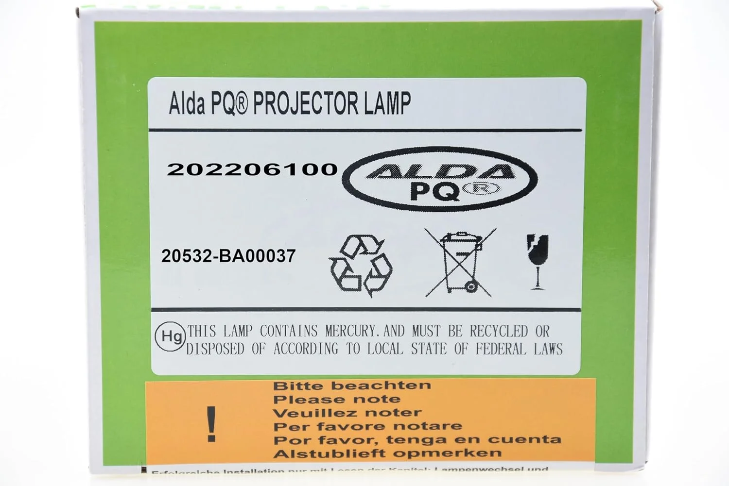 لامپ پروژکتور جایگزین ممتاز آلدا PQ سازگار با ET-LAA410 برای پروژکتورهای PANASONIC PT-AE8000, PT-AT6000، لامپ با محفظه