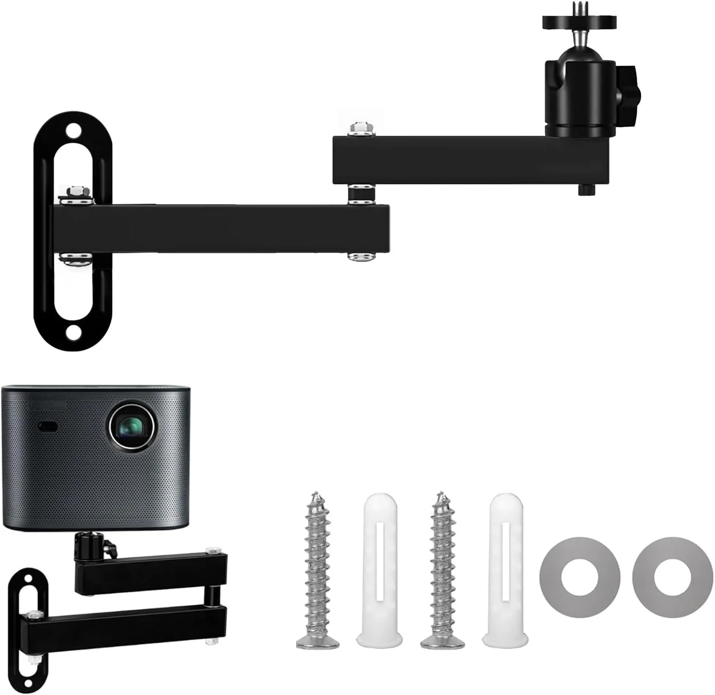 پایه نصب پروژکتور Alleshelfer، نگهدارنده فلزی، پایه پروژکتور با قابلیت تنظیم چند زاویه، سازگار با پروژکتور/دوربین مداربسته با اتصال پیچ 1/4 اینچی، بازوی مفصلی پایه نصب پروژکتور Alleshelfer، نگهدارنده فلزی، پایه پروژکتور با قابلیت تنظیم چند زاویه، سازگار با پروژکتور/دوربین مداربسته با اتصال پیچ 1/4 اینچی، بازوی مفصلی