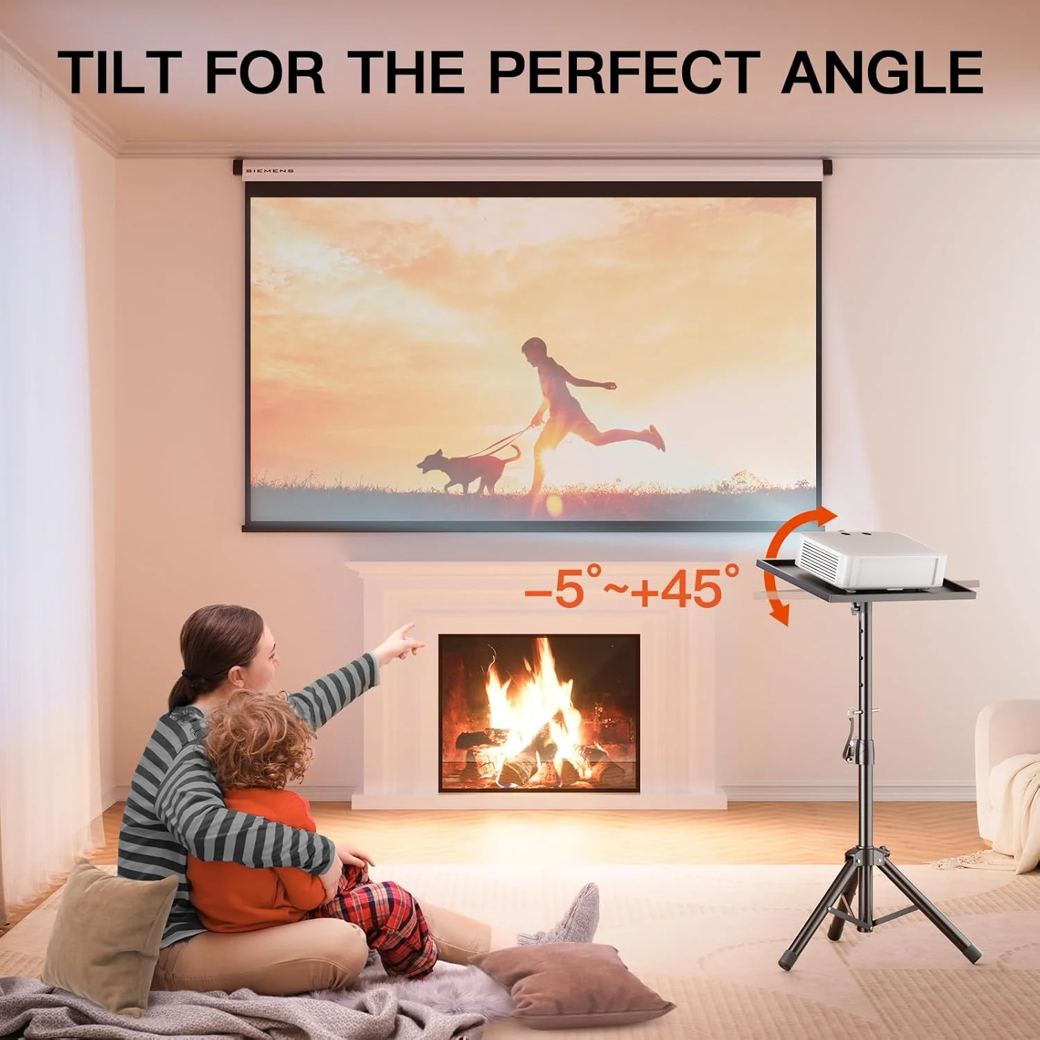 پایه سه پایه پروژکتور AMADA HOMEFURNISHING، سه پایه تاشو لپ تاپ، پایه چند منظوره DJ/پروژکتور با ارتفاع قابل تنظیم، ایده آل برای دفتر، خانه، استیج یا استودیو - AMPS01