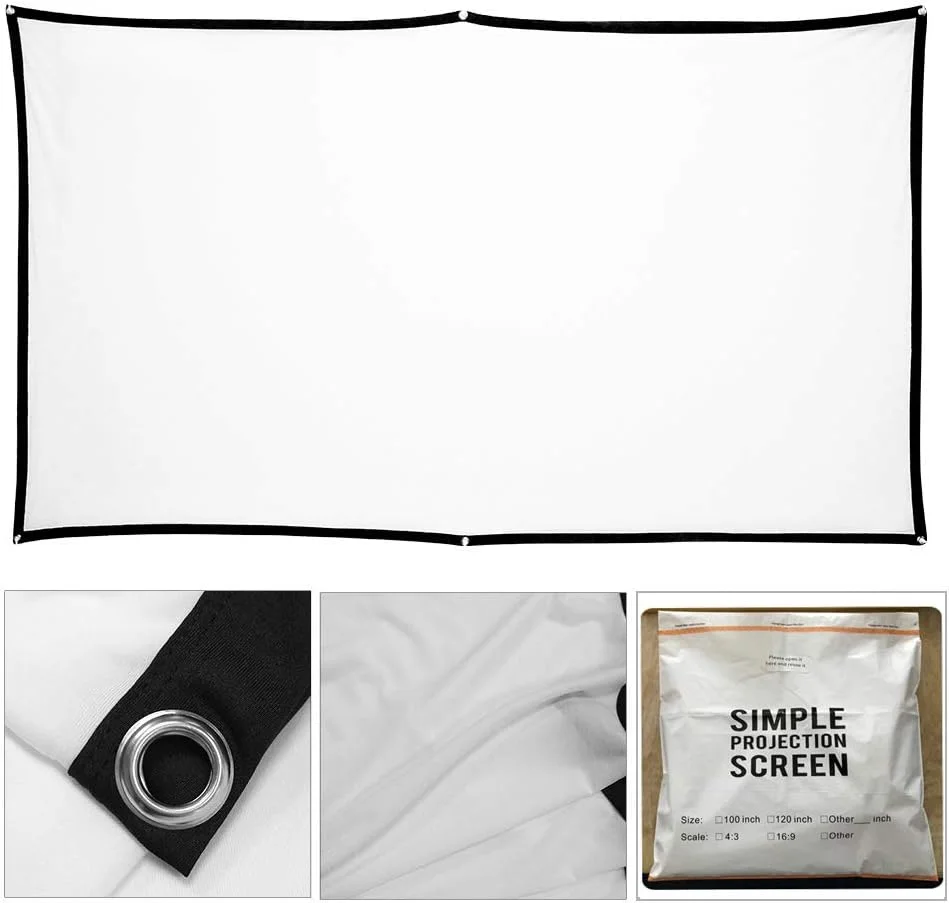 پرده نمایش پروژکتور هولوگرافیک 152cm x 269cm، با قابلیت نصب، تاشو و قابل حمل، ضد چروک، مناسب برای استفاده در فضای داخلی، دو طرفه، برای نمایش ویدیوهای هالووین، شب فیلم