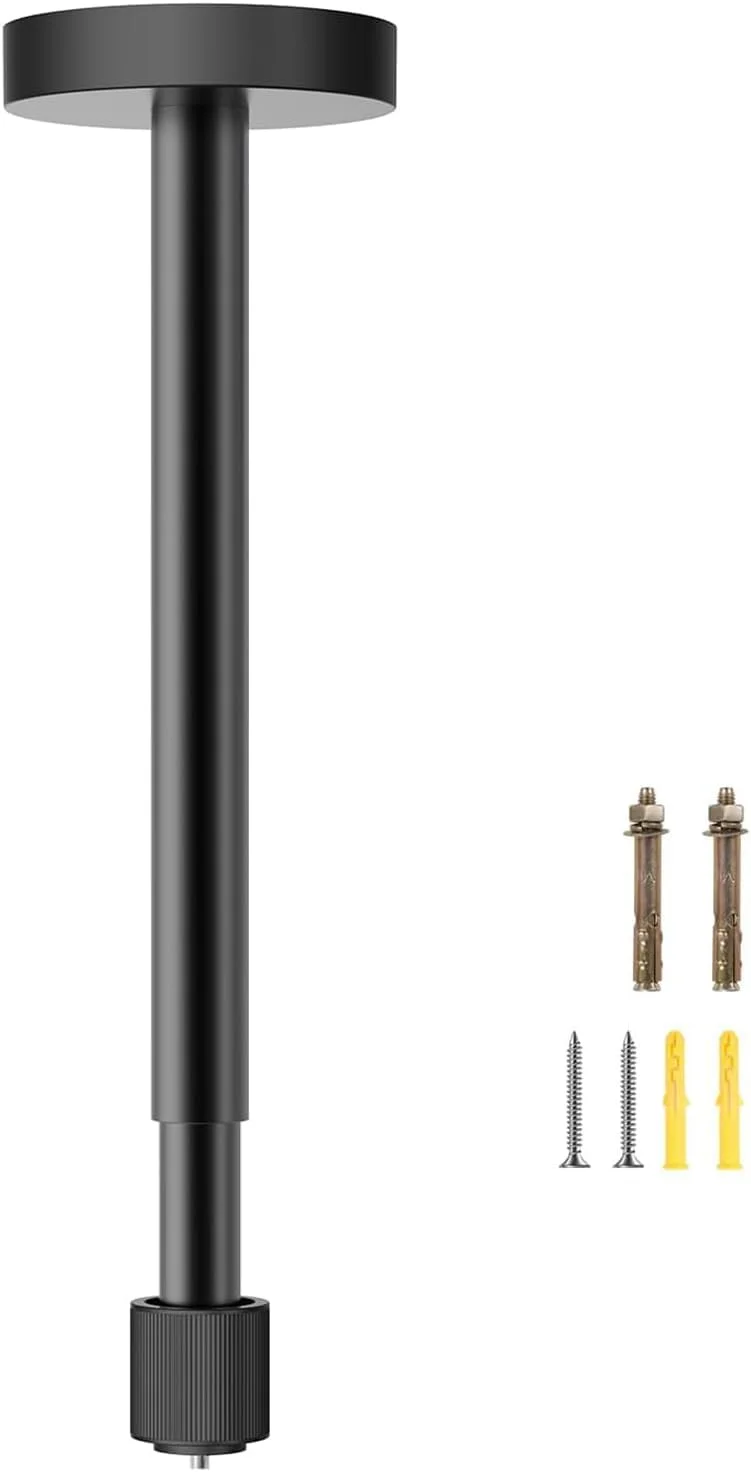 پایه سقفی پروژکتور Aurzen با گیمبال جدید، طول قابل تنظیم 40 تا 60 سانتی متر، پیچ ¼ اینچی، سازگار با TMY، HAPPRUN، AuKing، Anker و اکثر پروژکتورها، قابل استفاده روی سقف/دیوار با زاویه قابل تنظیم