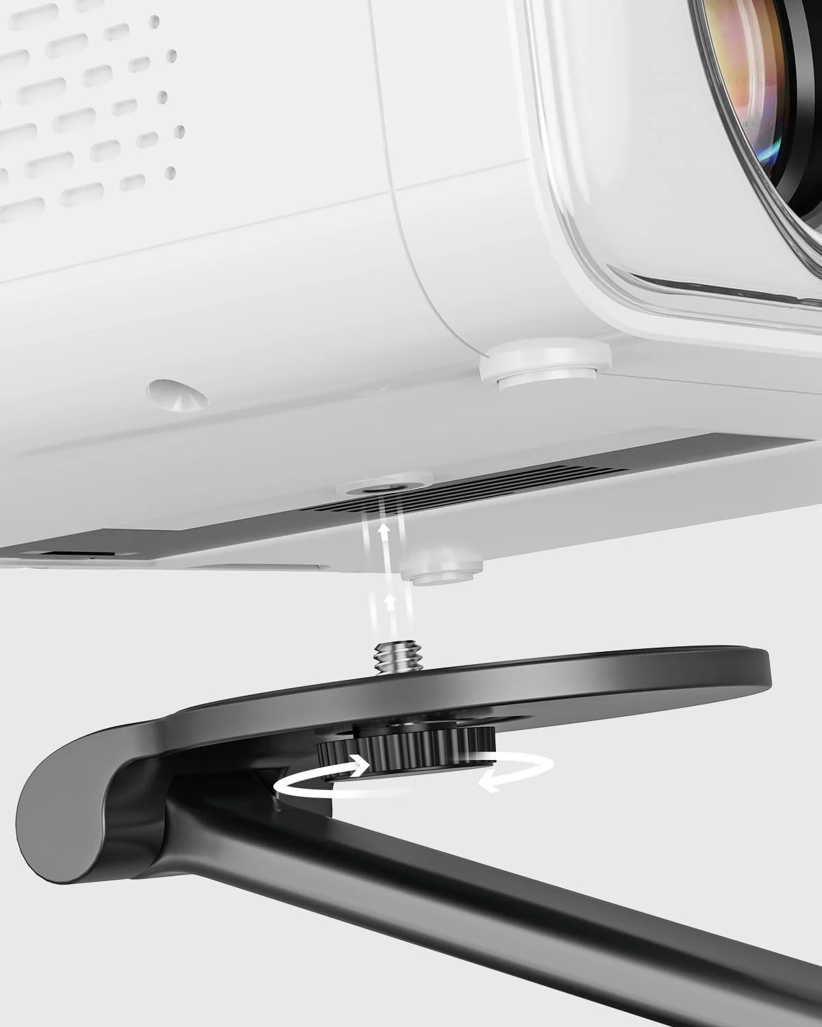 پایه تاشو پروژکتور Aurzen، فوق العاده جمع و جور، چرخش 180 درجه، مناسب برای پروژکتورها با پایه 1/4 اینچی، وزن سبک 367 گرم