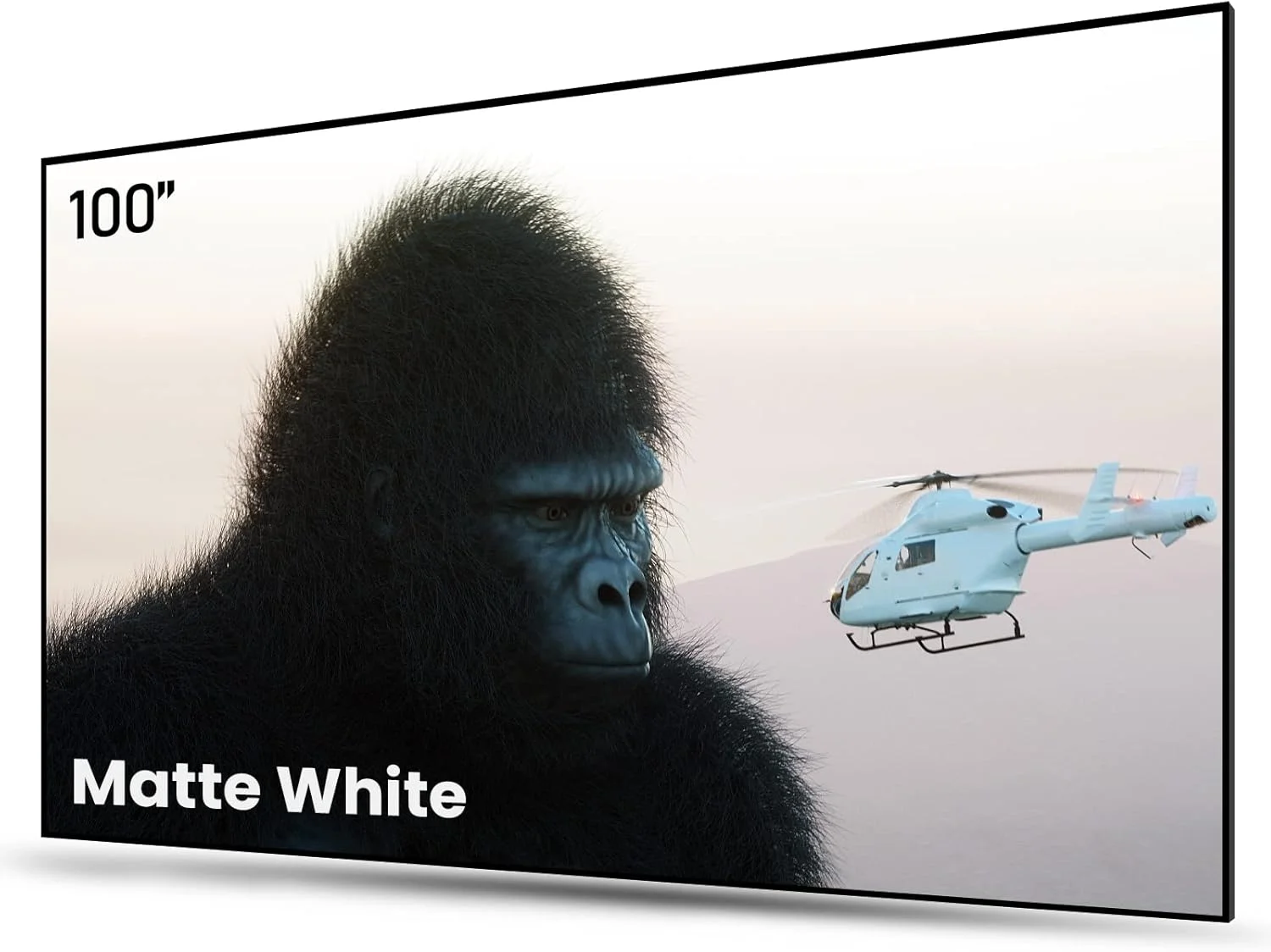 پرده نمایش ثابت 100 اینچی AWOL VISION، افزایش اوج dB 1.3، بهبود 80 درصدی کیفیت تصویر، 4K / 8K Ultra HD، HDR و پرده نمایش دیواری فیلم سه بعدی فعال، جنس سفید مات، MW-100