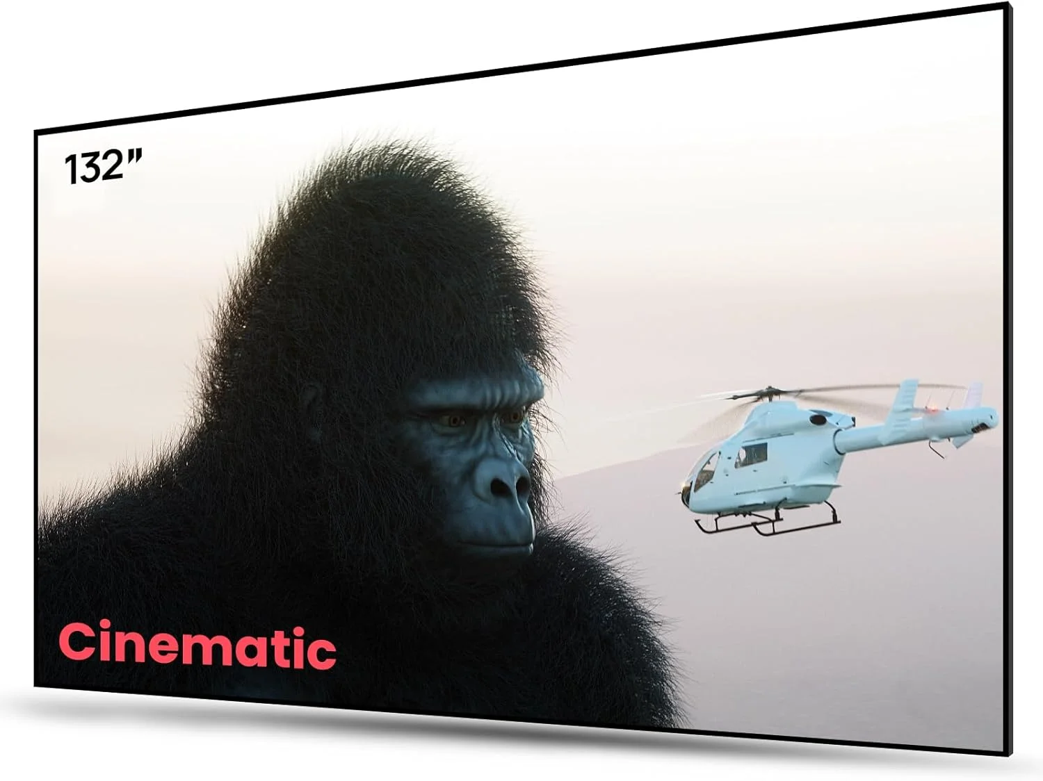 پرده نمایش پروژکتور AWOL VISION با قابلیت رد نور محیط (ALR) برای پروژکتورهای فوق کوتاه برد (UST)، قاب ثابت ۱۳۲ اینچی، بهبود ۸۰ درصدی کیفیت تصویر، رد ۹۵ درصدی نور سقف، Active 3D