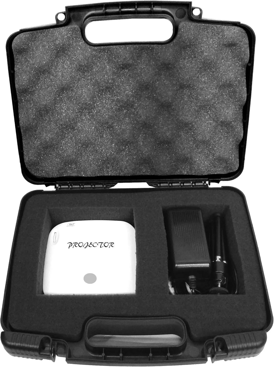 کیف حمل پروژکتور قابل حمل CASEMATIX با فوم محافظ مناسب برای Crenova XPE700 / iCODIS CB-300 / Ezapor GM60 / Mileagea Pico DLP / LG Minibeam PH550 و لوازم جانبی کوچک