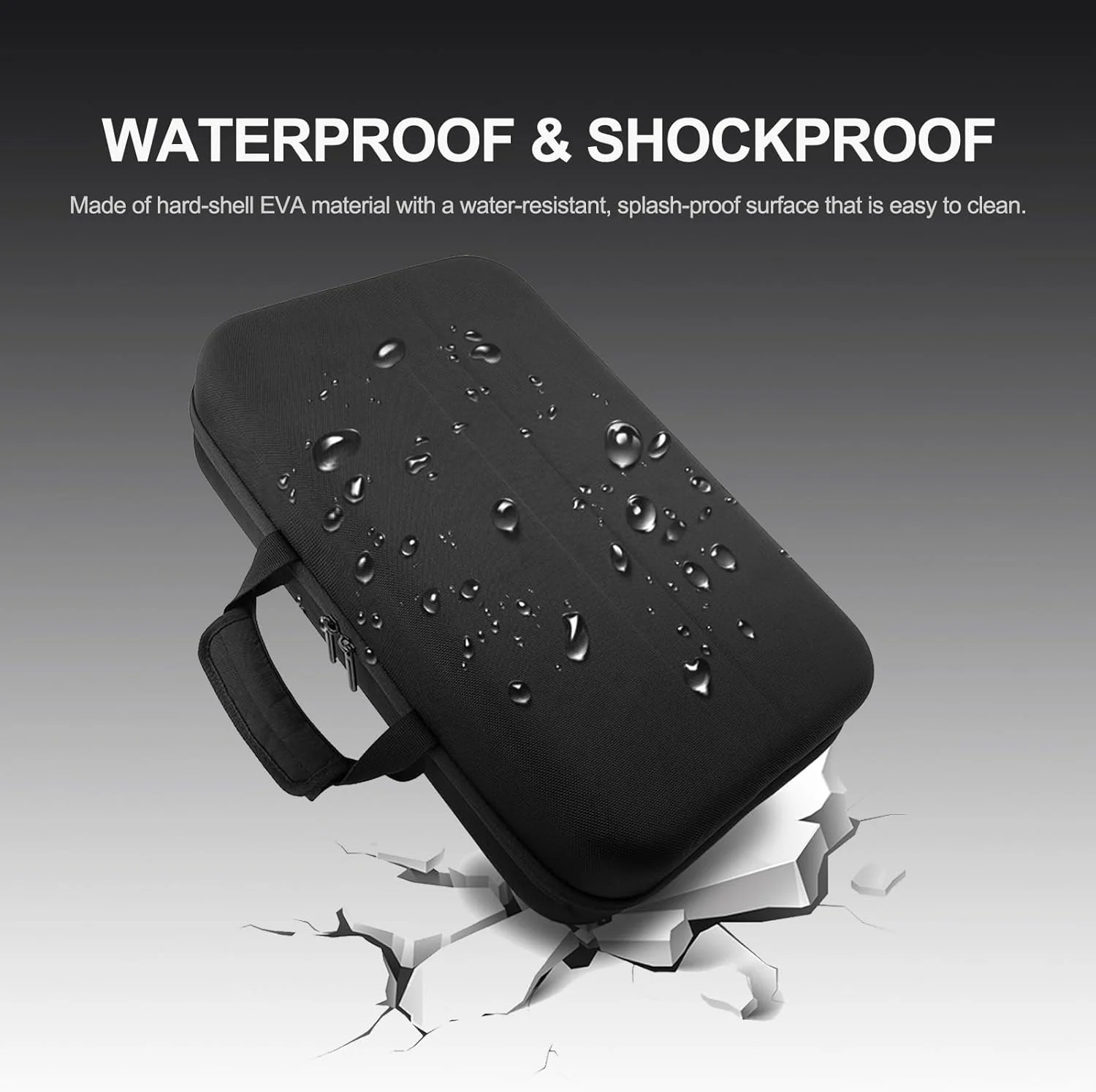 کیف حمل پروژکتور MoGo 4، کیف مسافرتی سخت ضد آب و ضد ضربه با بند شانه و دسته، کیف محافظ MoGo 4 برای پروژکتور، شارژر، پایه و لوازم جانبی