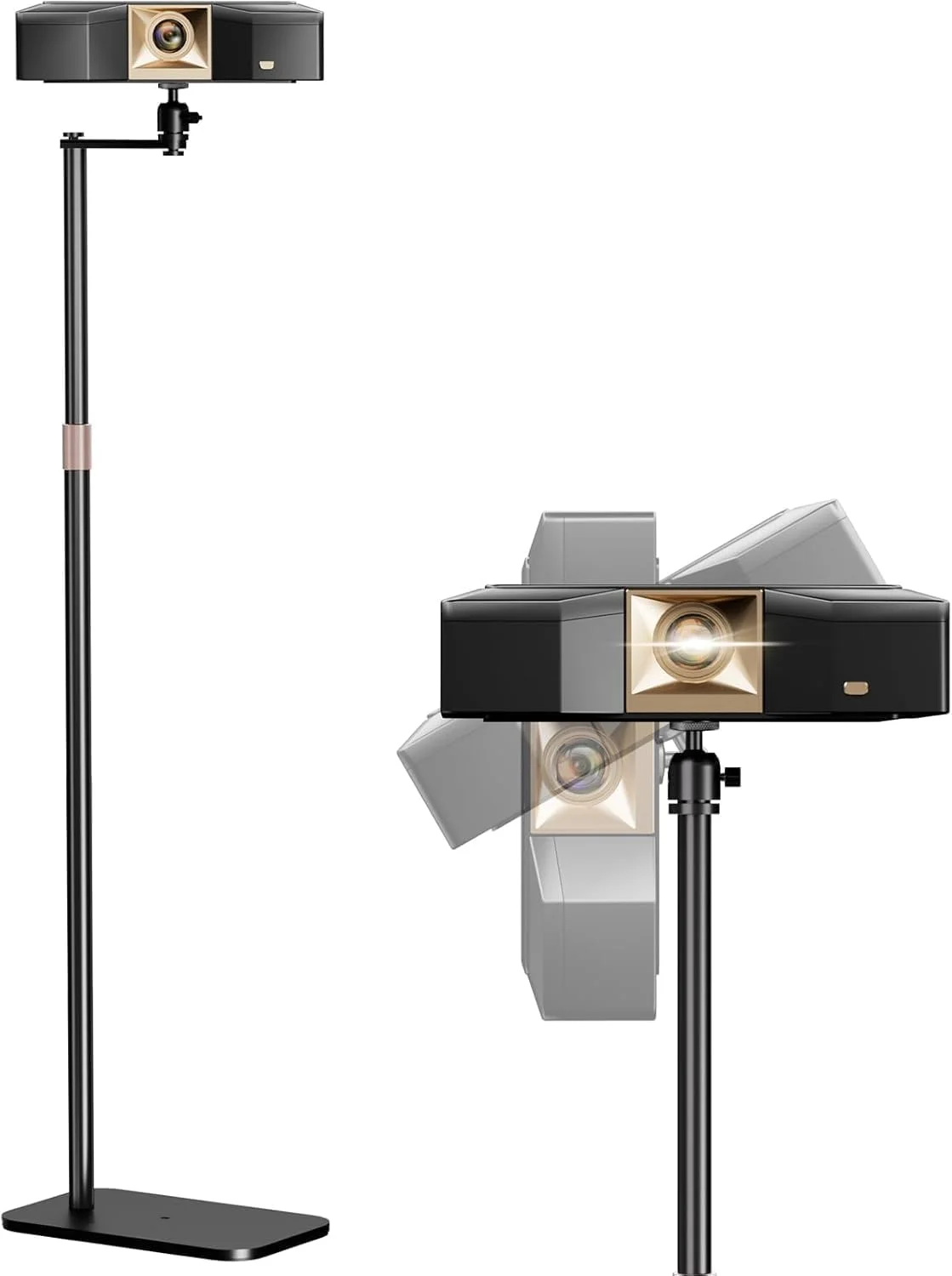پایه پروژکتور یونیورسال CENXI، با قابلیت تنظیم ارتفاع و چرخش 360 درجه به همراه پیچ 1/4 اینچی، سازگار با پروژکتورها، دوربین ها و وب کم ها برای خانه، دفتر و استفاده در فضای باز