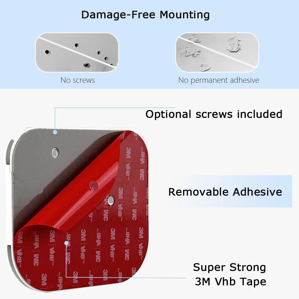 پایه دیواری بدون نیاز به سوراخکاری سازگار با پروژکتور سامسونگ Freestyle، قفسه دیواری فولادی لوازم جانبی Freestyle 2 (سفید)