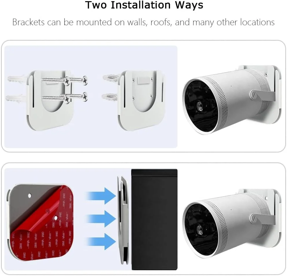 پایه دیواری بدون نیاز به سوراخکاری سازگار با پروژکتور سامسونگ Freestyle، قفسه دیواری فولادی لوازم جانبی Freestyle 2 (سفید)