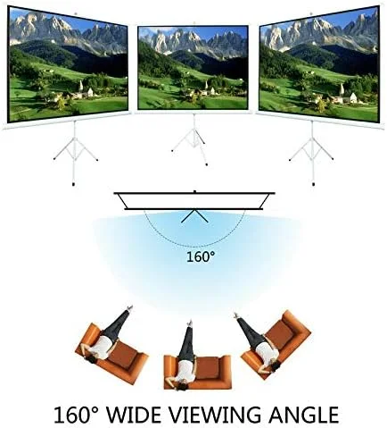 پرده نمایش پروژکتور قابل حمل سایز ۱۰۰ اینچ مورب HD نسبت تصویر ۴:۳ با پایه تاشو