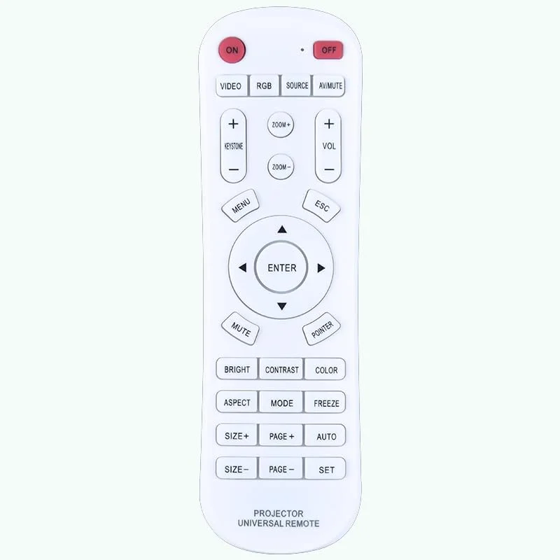 ریموت کنترل پروژکتور یونیورسال جایگزین، سازگار با پروژکتور (سفید) ریموت کنترل پروژکتور یونیورسال جایگزین، سازگار با پروژکتور (سفید)