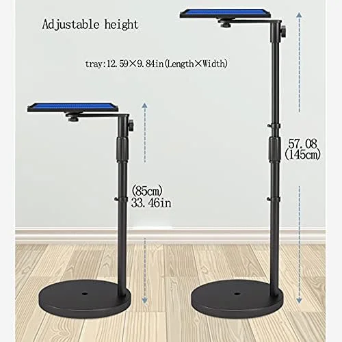 پایه پروژکتور CLoxks، پایه نگهدارنده پروژکتور زمینی با ثبات، پایه پروژکتور وزن دار با دو سوراخ، قابل تنظیم ارتفاع، مناسب برای دفتر و خانه، نگهدارنده براکت پروژکتور