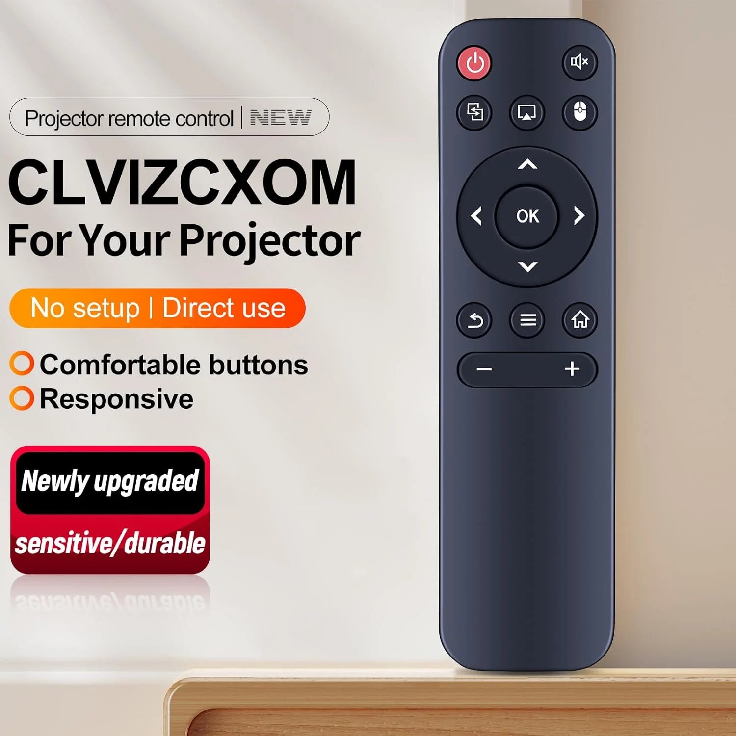 ریموت کنترل جایگزین CLVIZCXOM برای ریموت کنترل هوشمند نسخه جهانی سازگار با پروژکتور HY300 HY320 HY300Pro