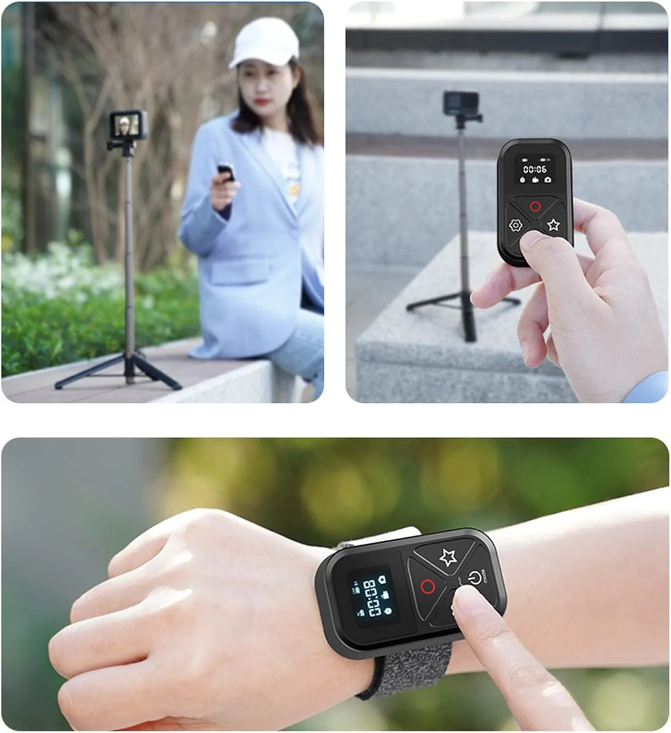 کنترل از راه دور هوشمند دوربین ضد آب با صفحه نمایش LED برای GO Pro Hero 8/9/10 MAX سازگار با بلوتوث کنترل از راه دور هوشمند دوربین ضد آب با صفحه نمایش LED برای GO Pro Hero 8/9/10 MAX سازگار با بلوتوث