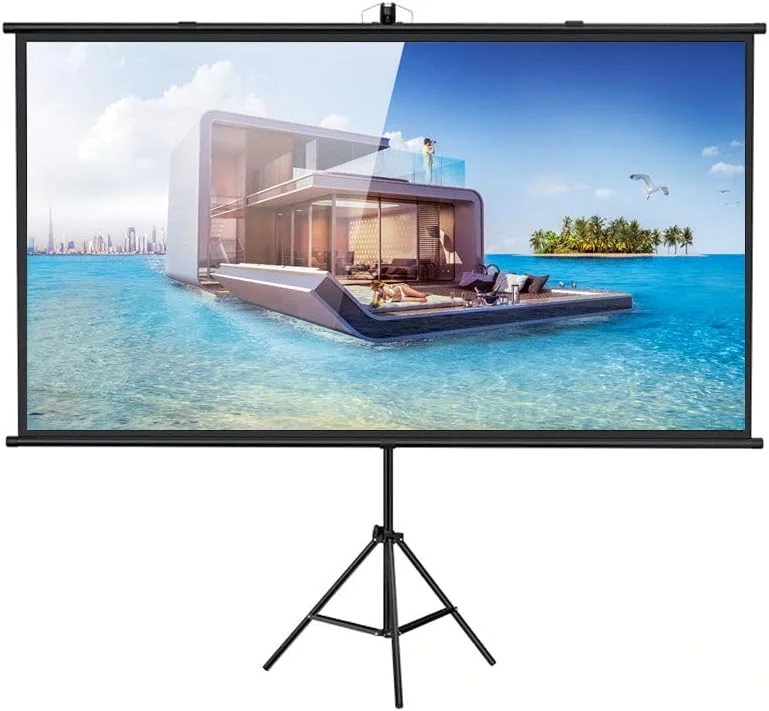 پرده نمایش پروژکتور کرونی 72 اینچی با پایه، پارچه ای، تاشو و قابل حمل