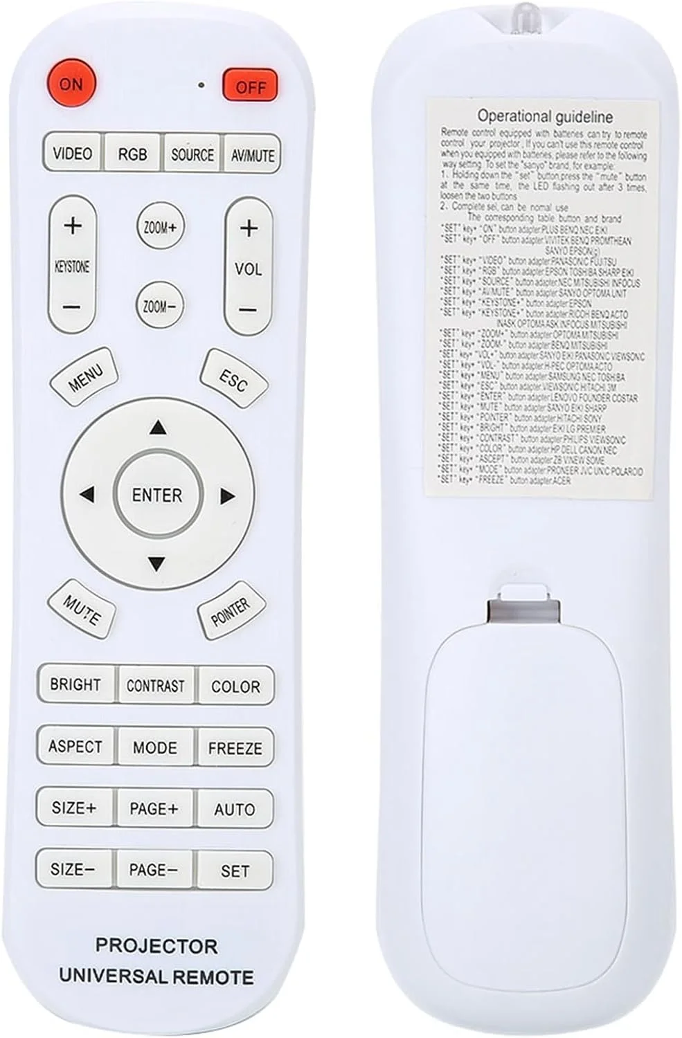 ریموت کنترل پروژکتور سفید DC 3V، مناسب برای پروژکتورهای مینی HD