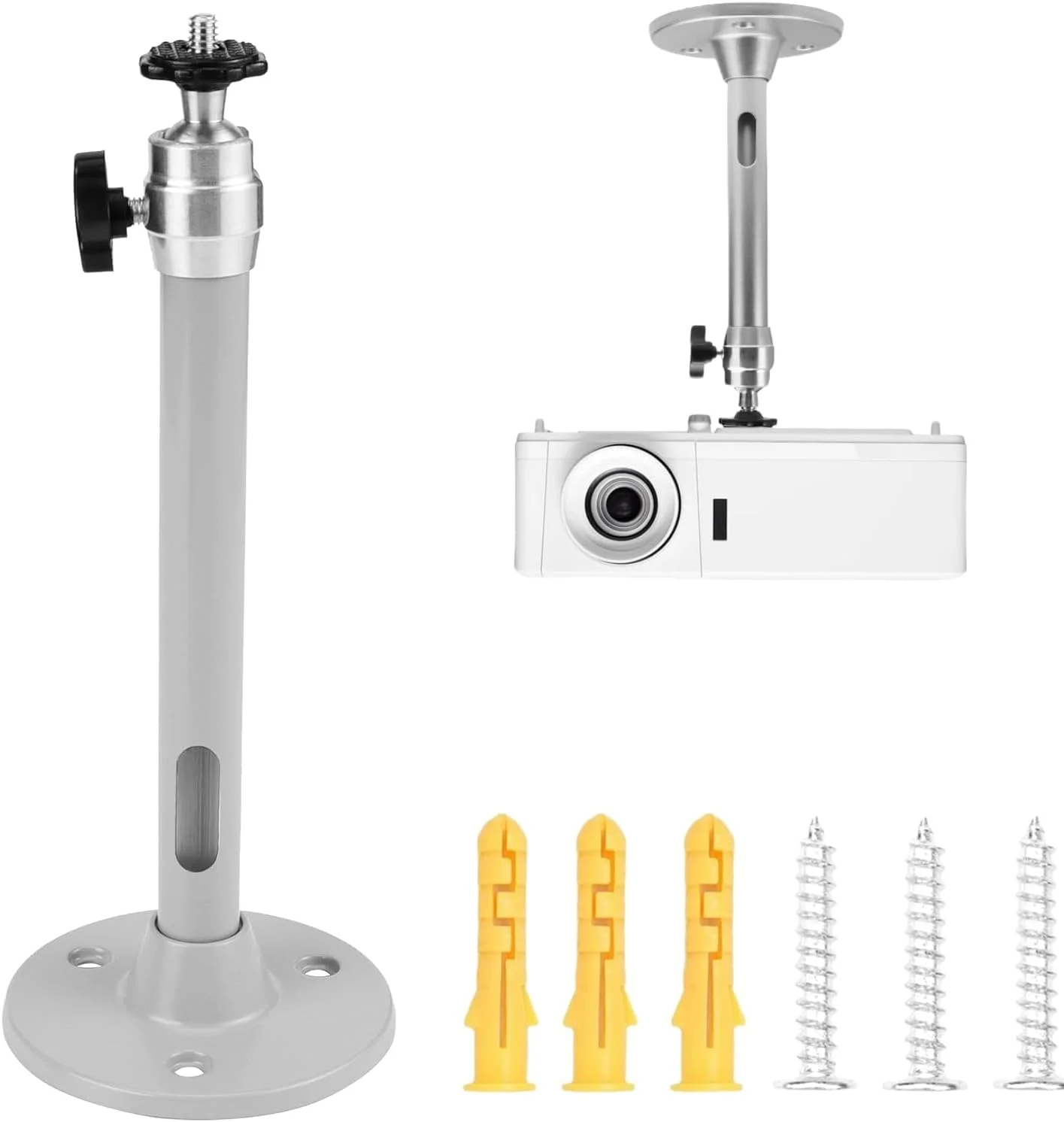 نگهدارنده پروژکتور سقفی Zhenghebuy، پایه پروژکتور کوچک برای دیوار، پشتیبانی پروژکتور با قابلیت چرخش 360 درجه