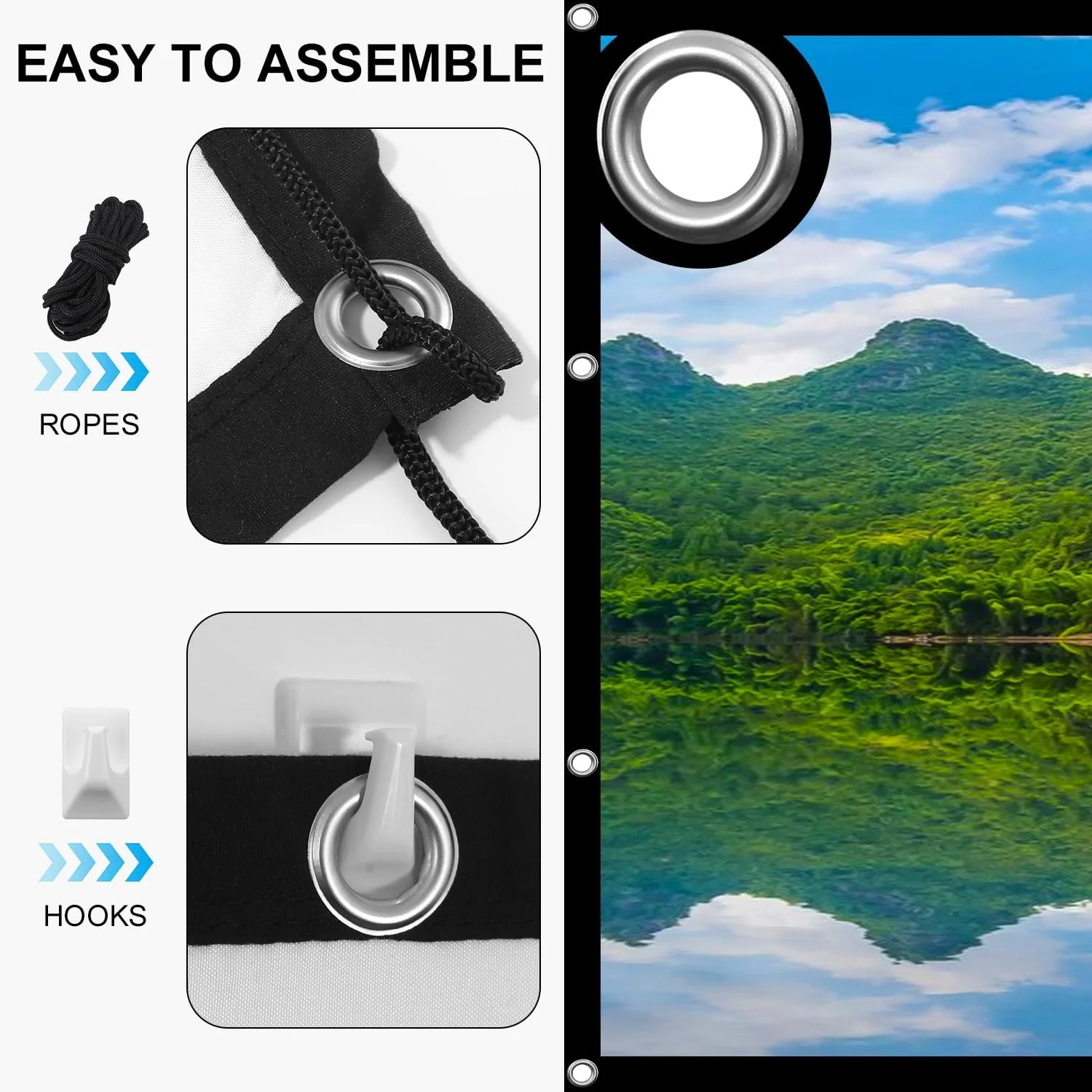 پرده نمایش، پرده پروژکتور 100 اینچی برای صفحه نمایش های داخلی و خارجی، 16:9 HD 4K تاشو قابل حمل 221 x 125 سانتی متر، پرده نمایش پروژکتور برای کمپینگ و سینمای خانگی