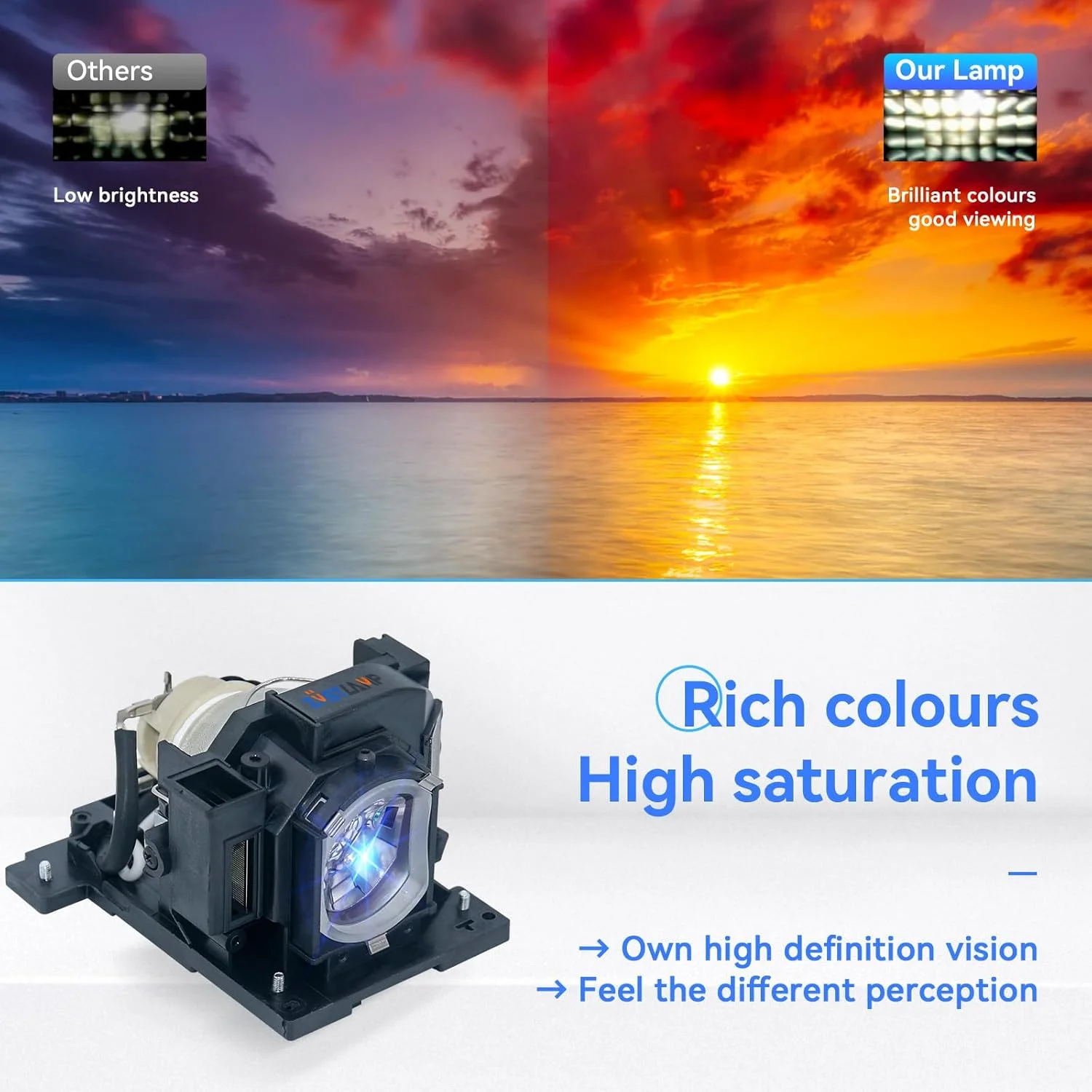 لامپ پروژکتور جایگزین DT02081 با کیفیت اصلی برای HITACHI CP-EW3015WN CP-EW3551WN CP-EW4051WN CP-EX303 CP-EX3051WN CP-EX3551WN CP-EX4551WN