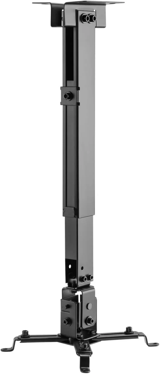 پایه سقفی و دیواری پروژکتور مشکی 20 کیلوگرمی با بازو، ایده آل برای ارائه ها و سینمای خانگی