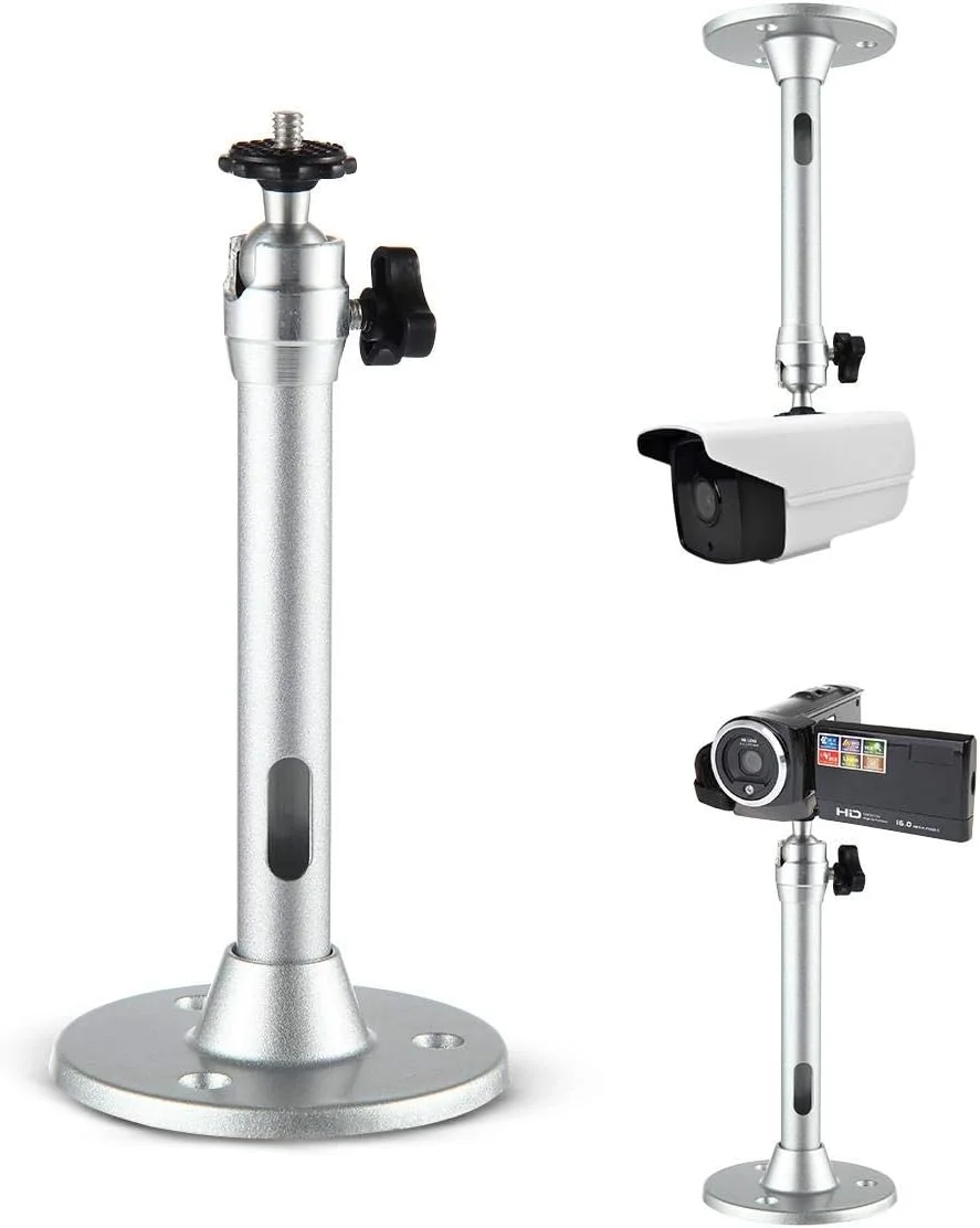 پایه سقفی/دیواری مینی چرخشی 360 درجه پروژکتور Volwco، 180 میلی متر، نقره ای