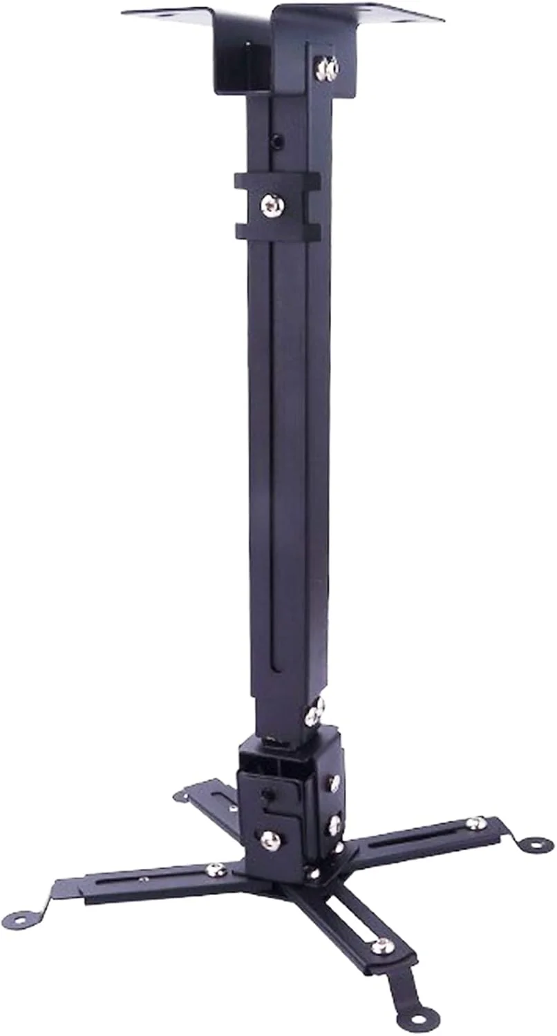 پایه پروژکتور یونیورسال WiTi برای LCD DLP، براکت نصب قابل گسترش مناسب برای نصب روی دیوار یا سقف، بازوی آویز شیب دار سنگین قابل تنظیم با ظرفیت بارگیری 20 کیلوگرم، فلز جامد و رنگ آمیزی شده به رنگ مشکی