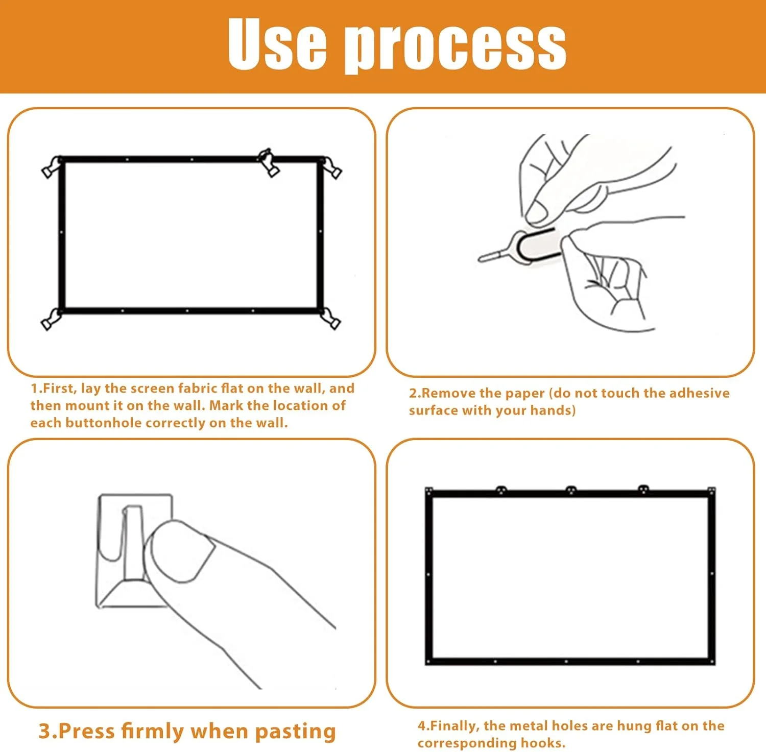 پرده نمایش پروژکتور 100 اینچی WIYETY: پرده نمایش HD با نسبت تصویر 16:9، پرده پروژکتور به همراه طناب و قلاب، پرده فیلم قابل حمل برای خانه، دفتر، مدرسه و کمپینگ در فضای باز