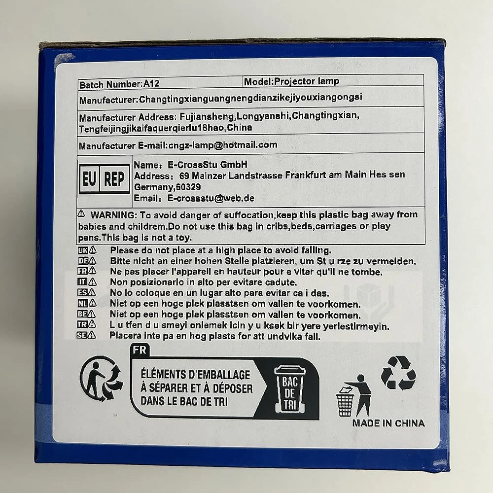 لامپ جایگزین با کیفیت عالی ET-LAX100 وروپرولایت برای پروژکتورهای پاناسونیک PT-AX100 PT-AX100E PT-AX200 PT-AX200E PT-AX200U