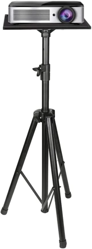 پایه سه پایه پروژکتور Wownect، پایه پروژکتور قابل حمل با ارتفاع قابل تنظیم 101 تا 180 سانتی متر، پایه چند منظوره لپ تاپ با نگهدارنده تلفن برای فیلم های فضای باز، دفتر، خانه، استیج با براکت نصب و سینی قفسه