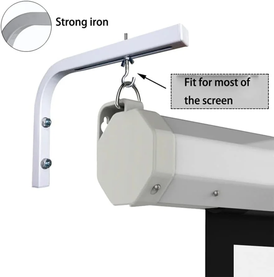 براکت L شکل یونیورسال Wownect برای نصب پرده پروژکتور روی دیوار یا سقف، با قابلیت تنظیم ارتفاع و کیت قلاب، لوازم جانبی نصب 10 اینچی برای پرده نمایش سینمای خانگی