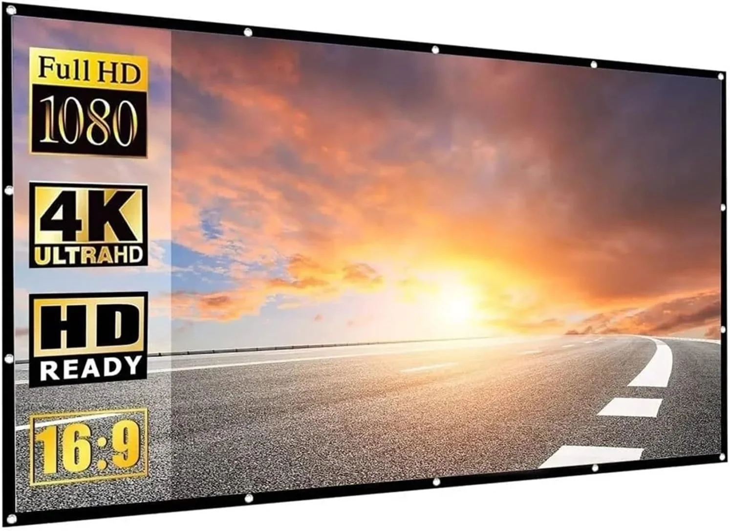 پرده نمایش فیلم ضد چروک، پرده نمایش قابل حمل برای فضای باز و داخل خانه، پرده تاشو بدون چروک، پشتیبانی از نمایش جلو و عقب، سبک وزن برای سینمای خانگی و حیاط خلوت (120 اینچ)