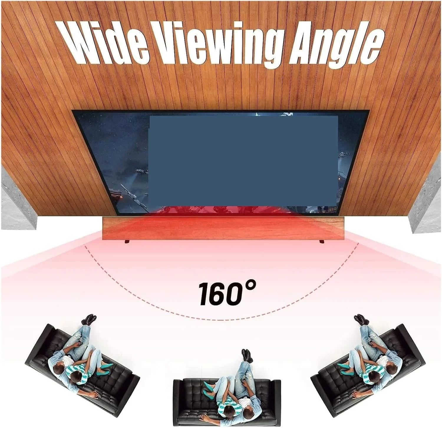 پرده نمایش فیلم ضد چروک، پرده نمایش قابل حمل برای فضای باز و داخل خانه، پرده تاشو بدون چروک، پشتیبانی از نمایش جلو و عقب، سبک وزن برای سینمای خانگی و حیاط خلوت (120 اینچ)