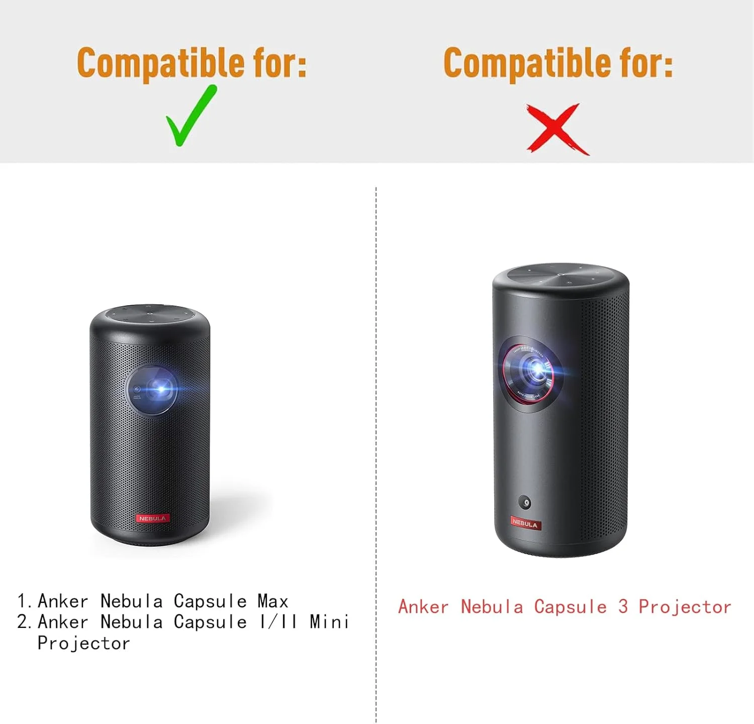 کیف سخت XANAD برای پروژکتورهای قابل حمل هوشمند انکر Nebula Capsule Max/Anker Nebula Capsule/Anker Nebula Capsule II - کیف محافظ و قابل حمل