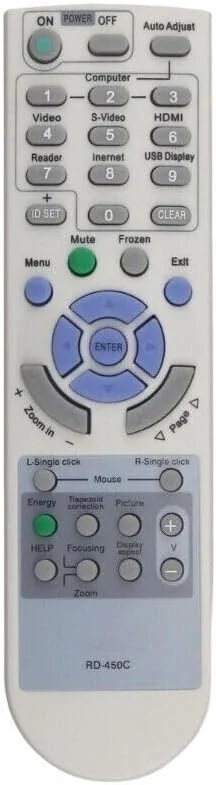 ریموت کنترل پروژکتور XINFUTE مدل RD-450C مناسب برای پروژکتورهای NEC مدل RD-448E RD-443E M300WS M350XS NP110 NP115 LT240 LT240K LT260 LT260K LT30 M230X