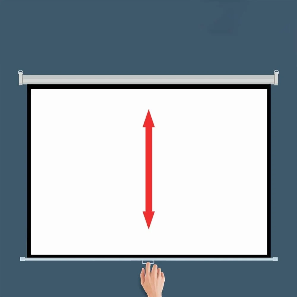 پرده نمایش پروژکتور قفل خودکار، پرده نمایش دستی کشویی جمع شونده، پرده فیلم 4K HD برای فضای باز (72 اینچ (4:3))