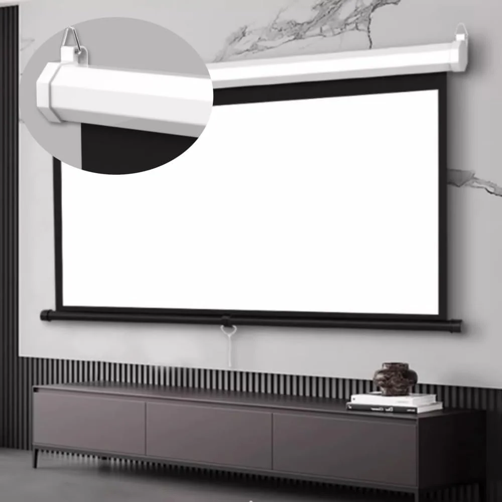 پرده نمایش پروژکتور جمع شونده 60 اینچی XOMSFKB، قابل نصب روی دیوار و سقف، صفحه نمایش فیلم 4K HD برای دفتر و مدرسه (60 اینچ (152 سانتی متر) - 4:3)