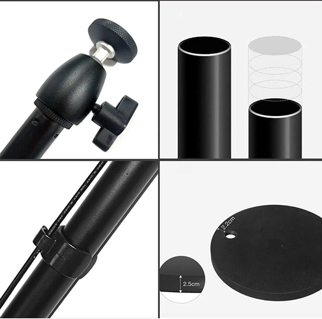 پایه نگهدارنده پروژکتور زمینی با گردن غازی، چرخش 360 درجه، ارتفاع قابل تنظیم، پایه پروژکتور کوچک با تحمل وزن 3.5 کیلوگرم (A) پایه نگهدارنده پروژکتور زمینی با گردن غازی، چرخش 360 درجه، ارتفاع قابل تنظیم، پایه پروژکتور کوچک با تحمل وزن 3.5 کیلوگرم (A)