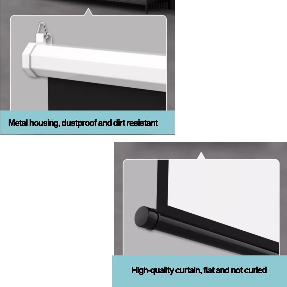 پرده نمایش پروژکتور جمع شونده 60 اینچی XOMSFKB، قابل نصب روی دیوار و سقف، صفحه نمایش فیلم 4K HD برای دفتر و مدرسه (60 اینچ (152 سانتی متر) - 4:3)