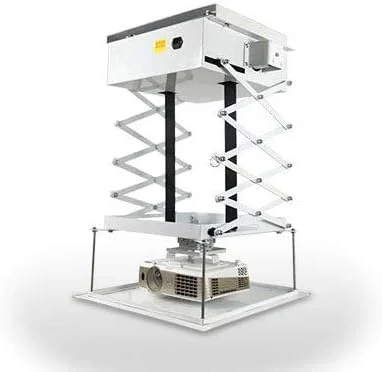 بالابر برقی پروژکتور DJGdfbj، آویز پروژکتور، پایه پروژکتور با کنترل از راه دور، پایه سقفی برقی برای سینما، سالن کلیسا، مدرسه، 100 سانتی متر / حداکثر بار 30 کیلوگرم