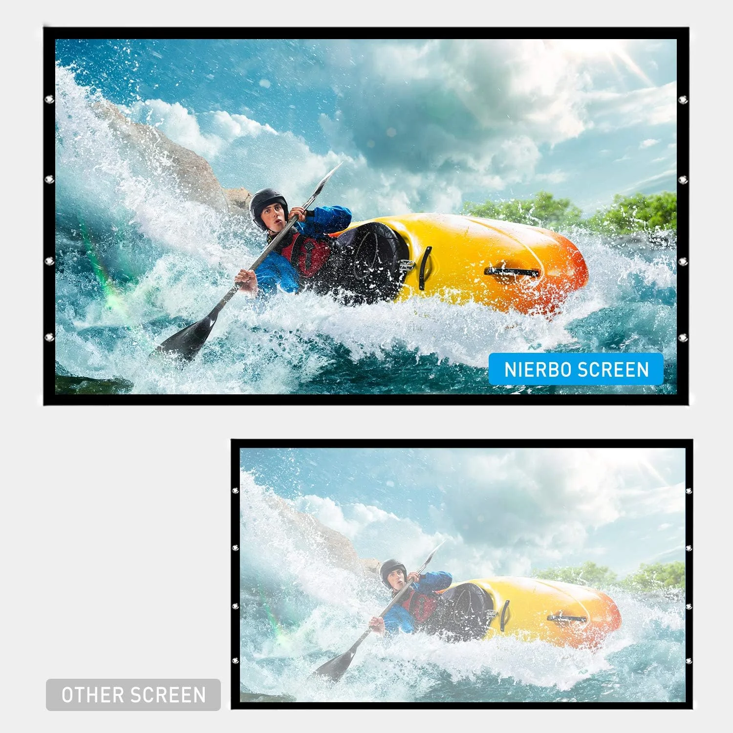 پرده نمایش پروژکتور با سه پایه 120 اینچ 16:9 4K HD سه پایه با پایه تاشو، نمایش از جلو و عقب، قابل حمل برای فضای باز و داخل خانه، سینمای خانگی 266x149 سانتی متر با کیف نگهداری