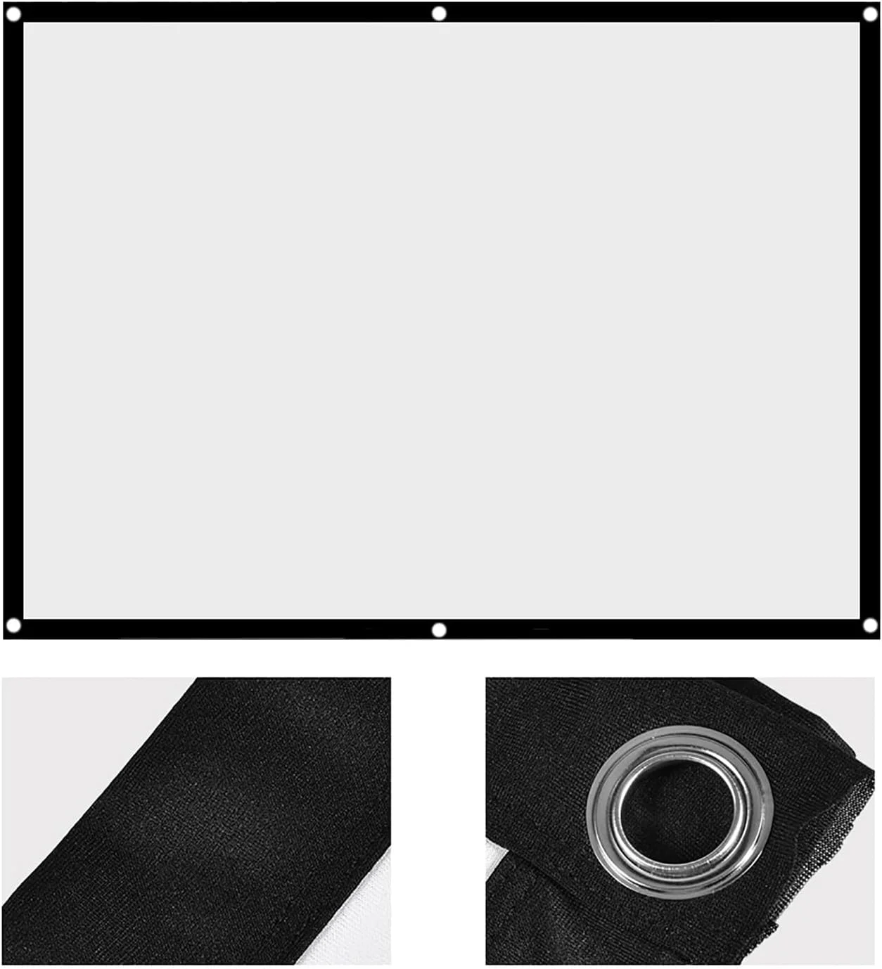 پرده نمایش پروژکتور تاشو سفید KIMISS، 100 اینچ 4:3، پارچه مصنوعی با کیفیت عالی و بدون چروک، ایده آل برای سینماهای فضای باز و فیلم های کمپینگ - 1 عدد