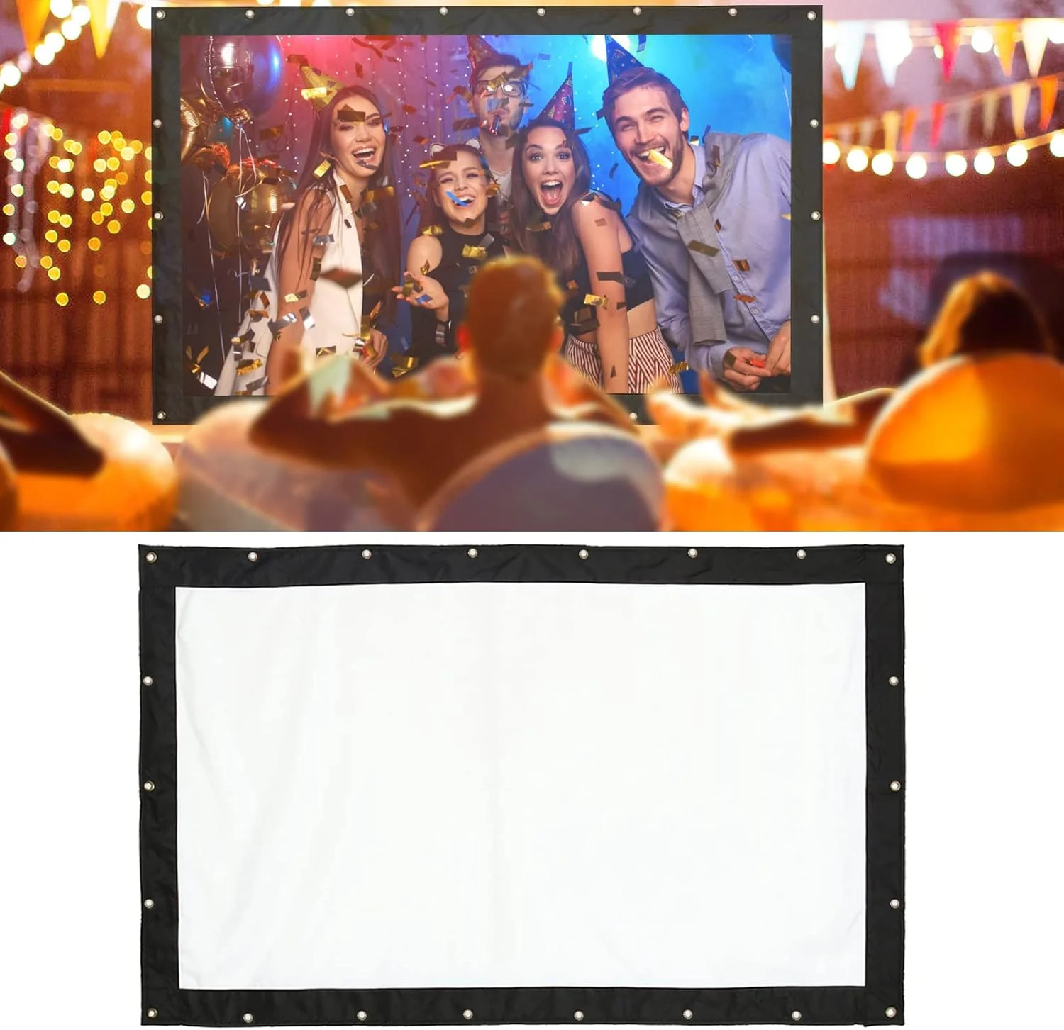 پرده نمایش پروژکتور فیلم 200 اینچی 16:9 قابل نصب روی دیوار مناسب فضای باز