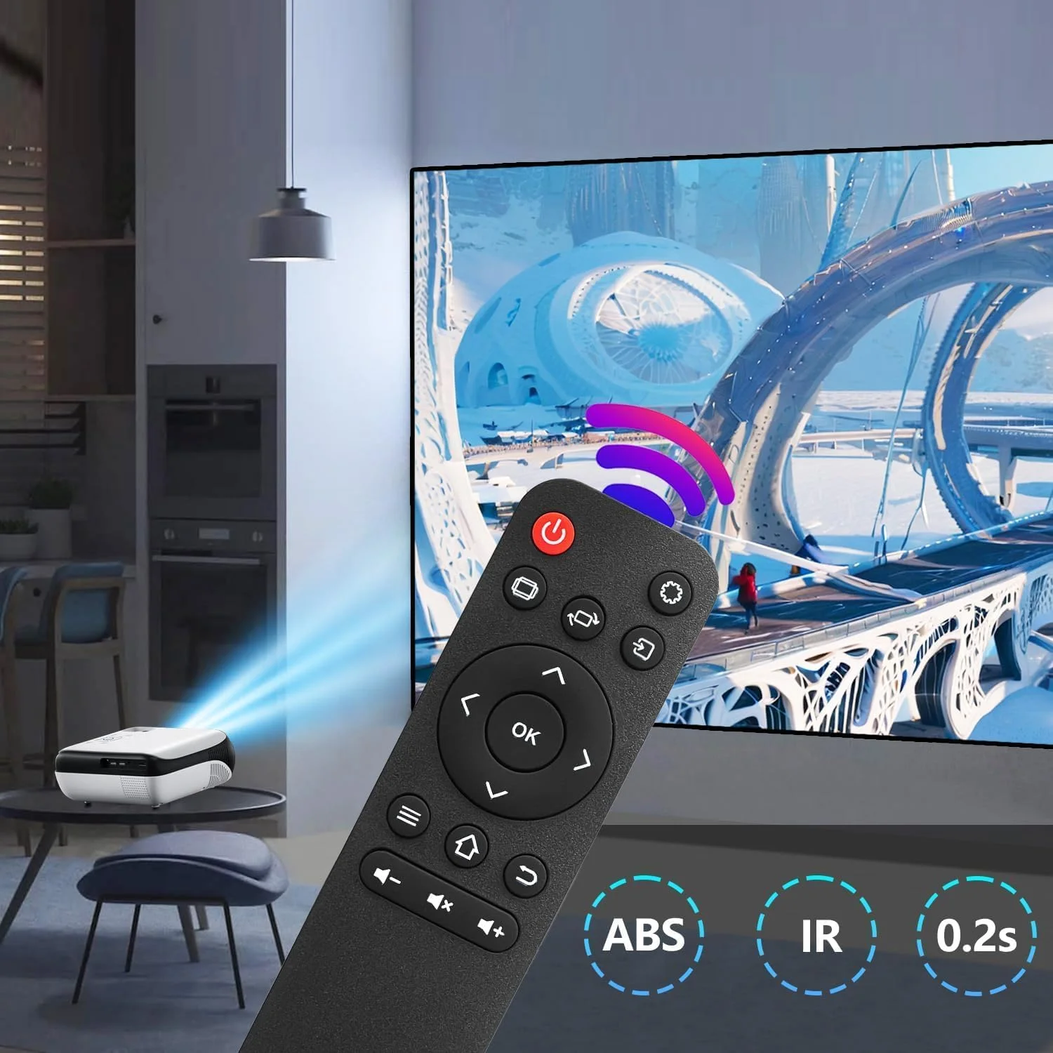 ریموت کنترل جایگزین AWO سازگار با پروژکتور قابل حمل مینی فیلم HAPPRUN H1 ریموت کنترل جایگزین AWO سازگار با پروژکتور قابل حمل مینی فیلم HAPPRUN H1