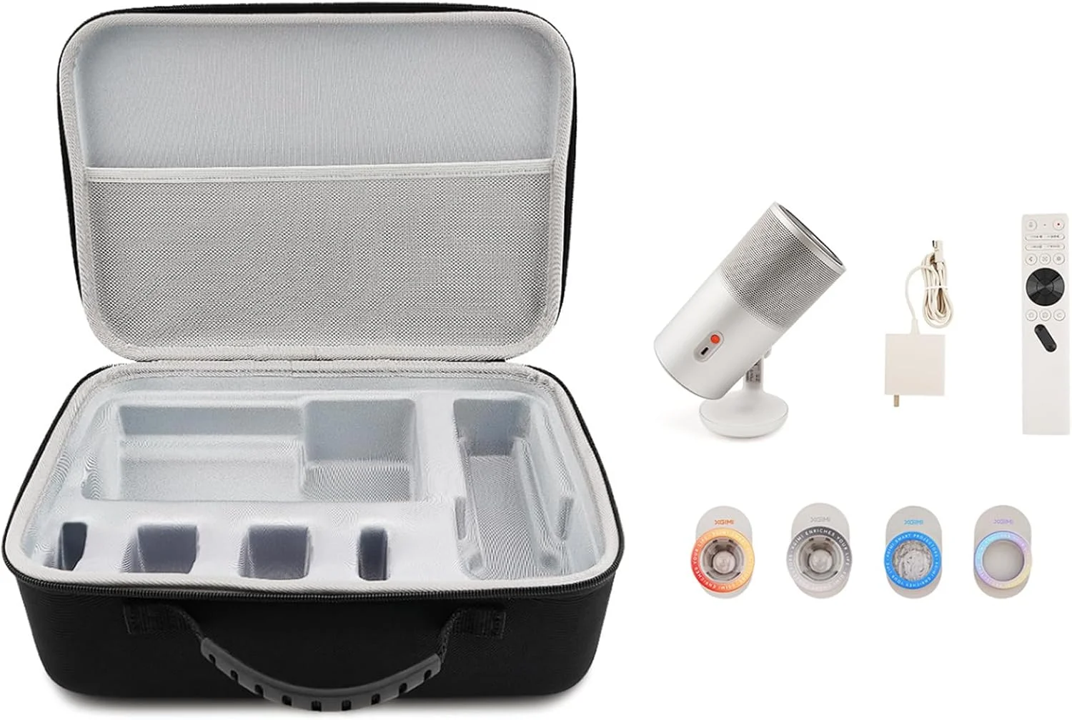 کیف حمل برای پروژکتور قابل حمل XGIMI MoGo 4 2025 جدید، کیف محافظ هارد برای نگهداری فیلترها، شارژر دیواری، ریموت و لوازم جانبی (مشکی)