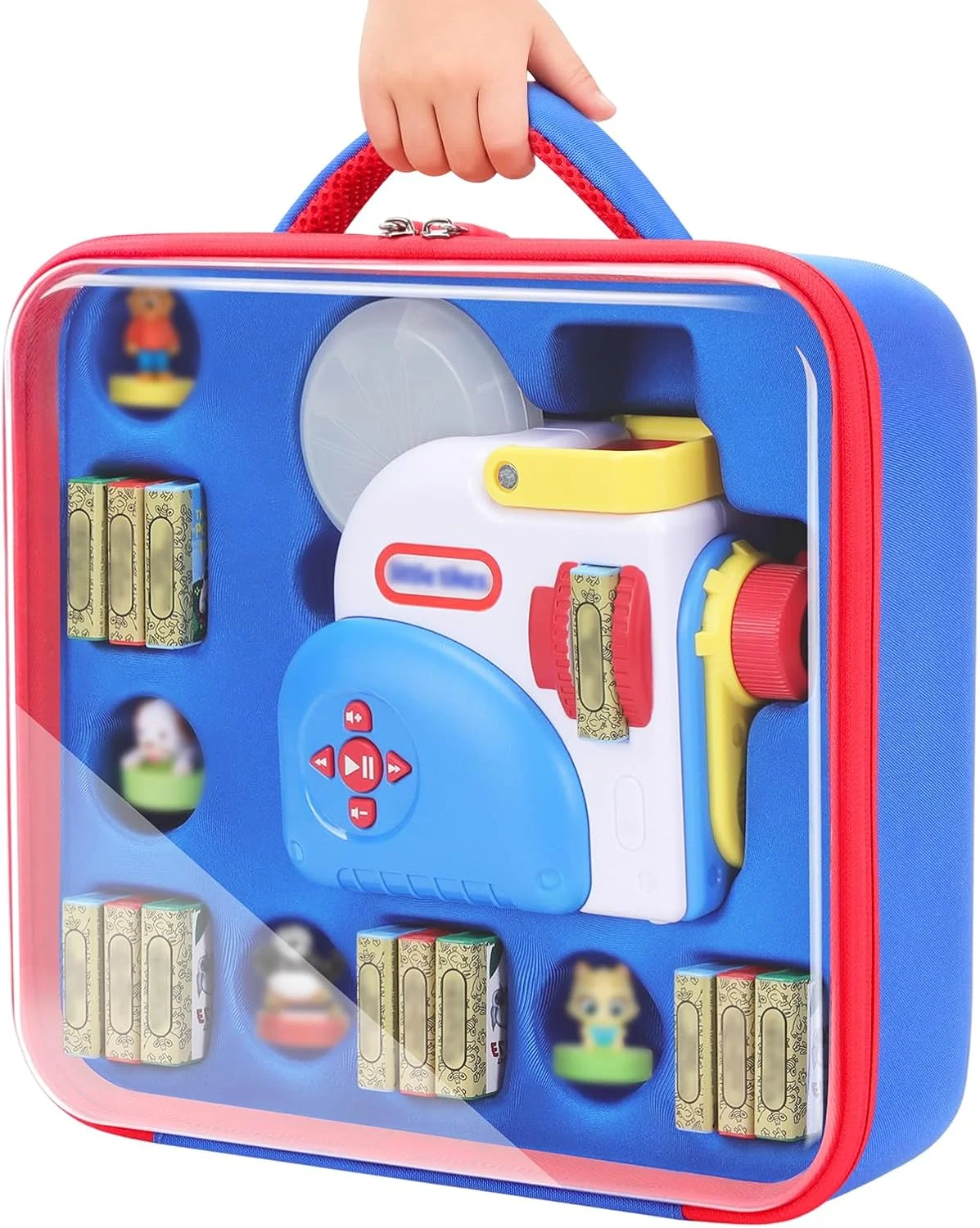 کیف محافظ شفاف برای کتاب های دستگاه قصه گوی Little Tikes، جعبه نگهداری سفارشی برای کتاب داستان پروژکتور Little Tikes، کیف حمل و نقل سخت با دسته برای مجموعه شخصیت های داستان گویی (فقط جعبه)