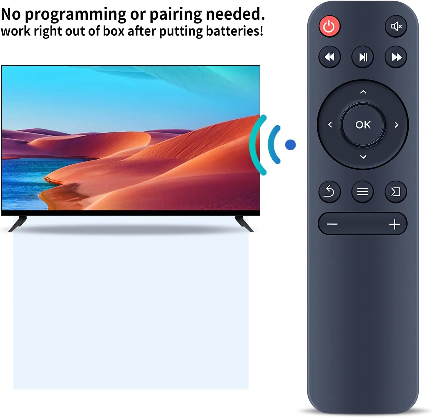 ریموت کنترل جایگزین پروژکتور سازگار با پروژکتورهای MEER YG300 YG300 Pro, Wielio AT-M269D, ZDK GC06, ARTSEA (مشکی)