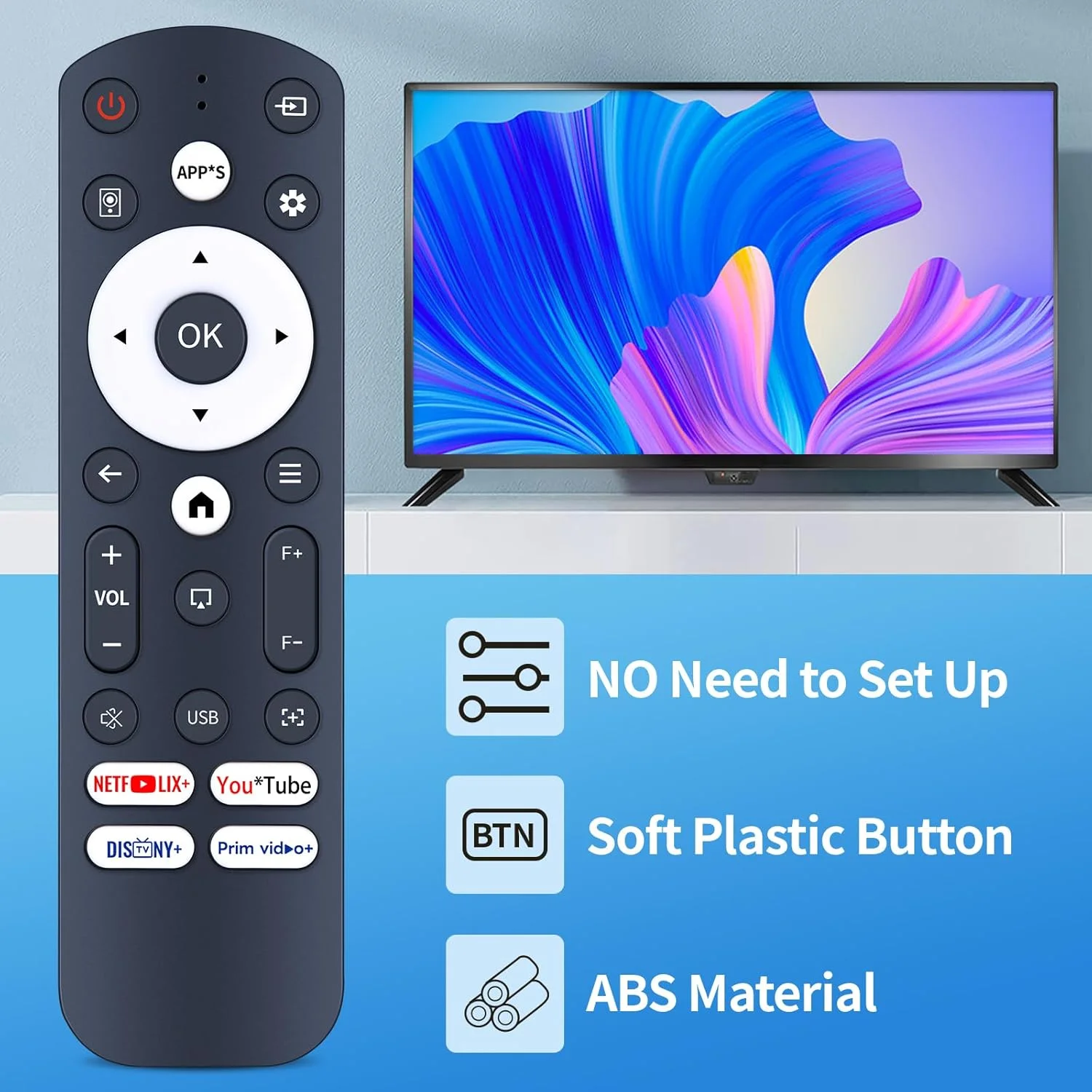 ریموت کنترل جایگزین مناسب برای پروژکتور هوشمند Futuzen P30 NF-US P30 Pro، Magcubic HY450NTV، VOPLLS Q5 (بدون عملکرد صوتی)